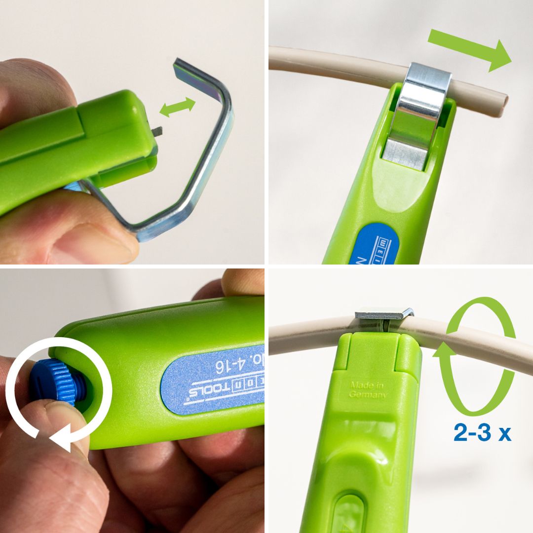 Cable Stripper No. 4 - 16 Green Line | Sustainable stripping tool I working range 4 - 16 mm Ø