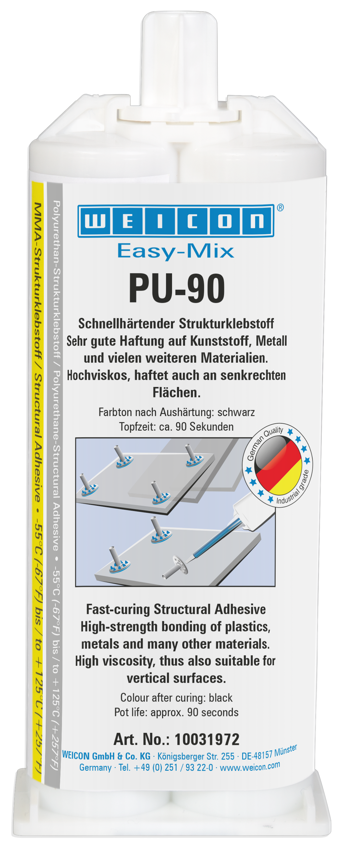 Easy-Mix PU-90 klej strukturalny poliuretan | Klej poliuretanowy, wysoka wytrzymałość, żywotność ok. 90 sekund