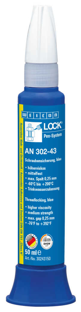 WEICONLOCK® AN 302-43 zabespieczanie śrub | średnia wytrzymałość, wysoka lepkość, dopuszczony do kontaktu z wodą pitną